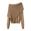 Atacado de roupas femininas transfronteiriças 2026 AliExpress mais vendido moda casual falso duas peças estilo xale capa irregular top
