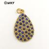 WT-P1927 Hojas Recortadas Distintivas Forma de Gota Gradiente de Color Piedra Pilar Collar o Pendientes Colgante Exquisito