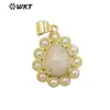 WT-JP359 colgante pequeño de amatista de color forma de gota retro de lujo ligero para joyería DIY de niñas