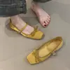 Zapatos de Ballet Aumentadores de Altura Internos Estilo Hada 2025 Nuevo Estilo Francés Lazo Suave y Elegante Punta Cuadrada Boca Baja Zapatos de Noche