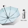 Sombrilla Solar Protección UV Doble Capa Plata Titanio Sombrilla Parasol Protección Solar Extra Fuerte Plegable para Mujer para Lluvia o Sol Doble Uso upf50+