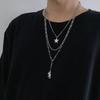 Collar de doble capa apilado para mujer, estilo nicho de otoño e invierno, de alta calidad, ligero y resistente, cadena de lana larga, estilo coreano, cadena de clavícula Ins.
