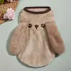 Chaleco de Felpa Otoño e Invierno con Lindo Diseño de Oso y Orejas 3D, Adorable Ropa para Mascota Perro con Diseño de Animal
