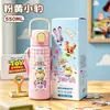 Taza Termo Infantil de Dibujos Animados con Licencia Oficial Acero Inoxidable 316 Taza con Doble Popote Portátil de Alto Valor Taza de Agua para Estudiantes