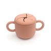 Taza de silicona para refrigerios para niños, vajilla para bebés, taza para refrigerios para bebés, taza portátil con asa binaural, taza para almacenar refrigerios para niños