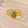 Anillo Cruzado de Acero Inoxidable Chapado en Oro de 18 Quilates, Estilo Nuevo Europeo y Americano, para Mujer, Versátil para el Uso Diario, Joyería de Anillo Abierto Simple y a la Moda