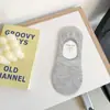 Calcetines Invisibles Antideslizantes de Silicona Básicos de Color Sólido Verticales para Primavera y Verano, Delgados, Versátiles y Cómodos para Mujer