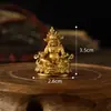 Estatua de Buda Mini Portátil Dorada de Latón 3cm Adorno Sakyamuni Dios Amarillo de la Riqueza Manjusri Guanyin de Cuatro Brazos Exquisita
