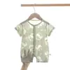 Macacão Curto para Bebês Meninos e Meninas, Roupa de Dormir Leve de Verão, Macacão Floral para Recém-Nascidos Engatinhar, Macacão de Verão