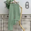 Pantalones de Lino Puro para Hombre Verano Delgados Completamente de Lino Pantalones Casuales para Hombre Sueltos Rectos Drapeados Pierna Ancha