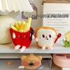 Creativo Nuevo Estilo Papas Fritas Hamburguesa Colgante Mochila Pareja Adornos Colgantes de Felpa Corazón de Niña Llavero de Coche Muñeco Pequeño