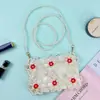 Bolsa de Mão Fashion Exquisita Feminina 2025 Novo Estilo Início do Verão Chique Bolsa de Celular com Contas Bolsa Transversal Feminina Fresca e Elegante