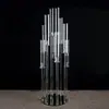 Candelabros de Cristal Lujosos y Únicos para Bodas, Candelabros de Cristal Estilo Europeo, Candelabros a Prueba de Viento de Múltiples Cabezas para Bodas