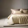 Juego de Ropa de Cama de Satén de Algodón de Fibra Larga de Dos Hilos 100S de Lujo para Hotel, Juego de Cuatro Piezas, Sábana de Cama 100% Algodón, Funda de Edredón, Artículos para el Hogar