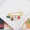 Broche dos desenhos animados Papai Noel feito à mão requintado Natal pequeno presente de pelúcia camisola de alfinete cachecol decoração versátil