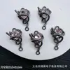 Colgante Doble Corazón Colorido con Microincrustaciones de Circonita, Charm de Corazón Entrelazado, Accesorios de Joyería para Pulsera de Cuentas DIY