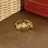 Nuevo Anillo Abierto Estilo Chino Antiguo Simple con Circonita Roja para Mujer Super Brillante Lujo Ligero Exquisito Anillo de Flor de Rosa