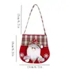 Bolsa de Dulces de Caricatura a Cuadros Navideños Bolsa Bolso de Mano de Papá Noel Muñeco de Nieve Reno Bolsa de Manzana Bolsa de Regalo para Festival