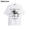 American Retro Wash Water Old Spider T-sleeved T-shirt Masculino e Feminino Verão High Street Trendy Brand Loose All-match Casal Top
