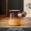 Panela Vermelha Popular Panela Assada Chaleira para Chá de Leite Panela de Cozinha Chinesa Resistente a Altas Temperaturas Panela com Alça Lateral Conjunto Doméstico Interno para Chá de Leite Assado na Madeira
