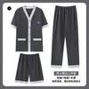 Pijama Cardigan de Verão Masculino, Casual e Confortável, Pode Ser Usado Fora, Conjunto de Três Peças Kimono, Shorts Simples Respiráveis de Manga Curta Atacado