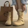 Botines Nuevos Retro Mate Estilo Birkenstock para Mujer Primavera/Otoño 2026, Suaves y Cómodos, Punta Redonda, Suela Gruesa, Botas de Moda Casual