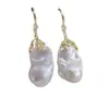 Aretes de Perlas de Agua Dulce Naturales con Exquisito y Sencillo Diseño de Hoja, Estilo Cola de Pez, Ganchos para Oreja de Perla Locke, Venta al por Mayor y Dropshipping