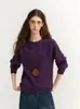 Suéter de Punto Suave como la Nube, de Peso Pesado, Seda Cepillada, Cuello Redondo, Manga Larga para Mujer, 26 Suéter Pulóver de Color Sólido Otoño/Invierno