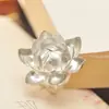 Nuevo Anillo Abierto Ajustable Estilo Chino de Moda y Elegante Flor de Loto Estilo Exagerado Personalidad Vintage Venta al por Mayor