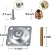 Conector de pata de madera para mesa y silla Accesorios de muebles nórdicos Tornillo para pata de silla Placa de hierro Junta plana de cuatro esquinas para pata de mesa