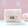 Bolso infantil al por mayor, bolso para niñas, mini bolso estilo Chanel de algodón y lino, bolso bandolera de moda para bebés, monedero de hombro.