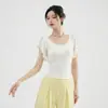 Roupas de Dança para Adultos, Novo Estilo Feminino, Costas Vazadas, Efeito Emagrecedor, Assimétrico, Elegante, Roupas Diárias para Prática de Dança Chinesa Moderna, Tops