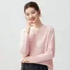 Suéter de Cachemira para Bebé Pequeño 26 Otoño/Invierno Nuevo para Mujer Cuello Redondo Diamante Hueco de Moda que Reduce la Edad Suéter de Punto Capa Base