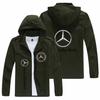 Otoño 2021 Nuevo Comercio Exterior Transfronterizo Chaqueta con Estampado de Insignia de Coche para Hombre Moda Callejera Chaqueta Cortavientos con Capucha y Cremallera
