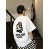 Camiseta de Verão para Meninos Divertida Fofa Desenho Animado Personagens de Anime Estilo Ocidental Hip-Hop Dança de Rua Top Infantil Tendência