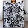 Manta Criativa para Colorir DIY Grafite Desenho em Linha Preto e Branco Manta Pintada à Mão para Lazer em Casa Manta Multifuncional para Soneca Venda por Atacado