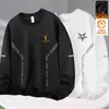 Sudadera con cuello redondo y estampado para hombre, nuevo producto de otoño e invierno, corte holgado, forro polar, manga larga, jersey, moderna, casual, camiseta básica versátil para hombres a la moda