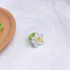 Anillo de Flor Tejido de Lana Hecho a Mano Transfronterizo de Amazon Anillo Lindo Corazón de Chica de Primavera Accesorios Versátiles de Color Contrastante