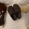 Sapatos Birkenstock de feltro com sola grossa, bolinhas cinzas, femininos, novos outono/inverno 2026, sapatos preguiçosos, slip-on, bico fechado, meias-pantufas