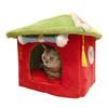 Nido de Gato Guofeng Casa Completamente Cerrada para Gatos Casa Pequeña para Perros Perrera Esterilla para Dormir Invierno Cálido Nido de Gato Japonés Extraíble y Lavable