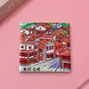 Imanes de cerámica personalizados para refrigerador con acabado brillante local, personalizados con imágenes, recuerdos turísticos, regalos culturales y creativos