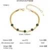 Pulsera de acero inoxidable de alta gama de lujo retro europeo y americano, color dorado de 18k, con circonita, estilo múltiple de lazo, estrella, cadena de hueso de serpiente para mujer