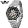 T-Winner/Victor 8042 Reloj Mecánico Hueco Impermeable para Hombre Correa de Acero Reloj de Negocios Reloj de Exportación