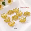 Banho de Ouro 18k Cor Fixa Base de Flor para Pulseira DIY Flor Oca com Pétalas Espaçador Flor Tampa de Flor Pacote de Materiais para Acessórios de Joalheria