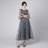 Vestido Coreano y Japonés Más Vendido Wish2026 Nuevo Modelo Sencillo y Elegante de Encaje con Mangas Largas de Malla para Mujer