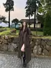 Gabardina Larga para Mujer para Otoño, Estilo Británico, Elegante, Nuevo Modelo de Otoño con Solapa, Ceñidor en la Cintura, Abrigo Cruzado