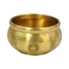 Olla de Arroz de Latón con Tazón del Tesoro de las Cinco Bendiciones y Barra de Oro Lingote Pequeño, un Cubo de Oro, Olla de las Cien Bendiciones, Tazón del Tesoro de Olla de Cobre, Adorno Atractor de Riqueza