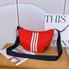 Bolso de Pecho Grande de Gran Capacidad para Padres e Hijos 2025 Marca Coreana de Moda Bolso de Lona para Cosméticos para Niños Mayores Rayas Atractivas Bolso de Viaje Atractivo