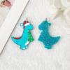 Sombrero Navideño de Acrílico con Brillantina, Dinosaurio de Dibujos Animados, Llavero Colgante DIY, Accesorios para el Cabello, Accesorios para Aretes