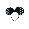 Faixa de Cabelo Nova Pérola Cabeça do Mickey Transfronteiriça Acessórios de Cabelo Europeus e Americanos para Bebês Decoração de Parque de Diversões Headwear de Camurça da Minnie